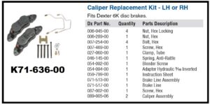 6K CALIPER ASSEMBLY w/ Bolts